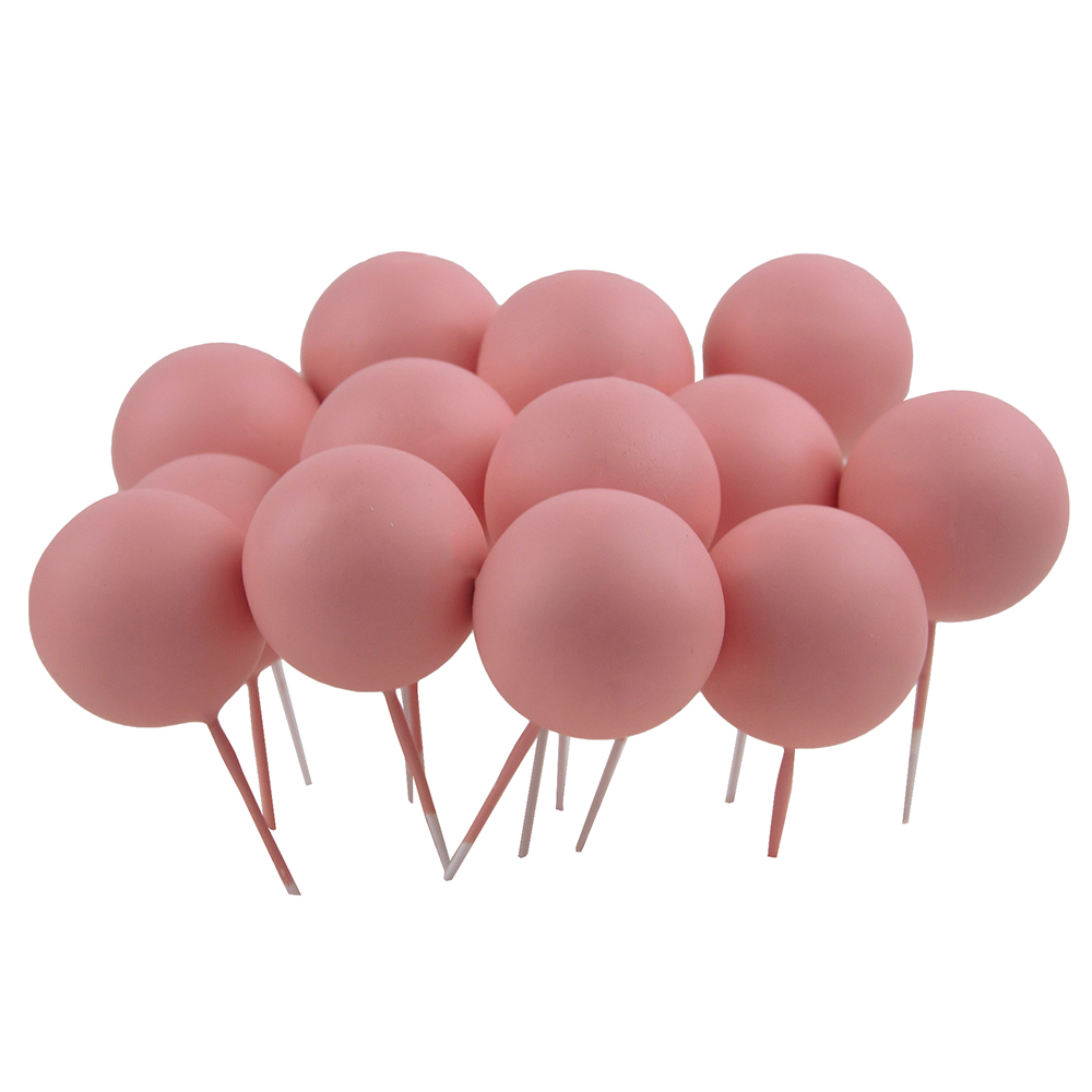 O'Creme 1.6" Pink Ball Cake Topper, Pack of 100