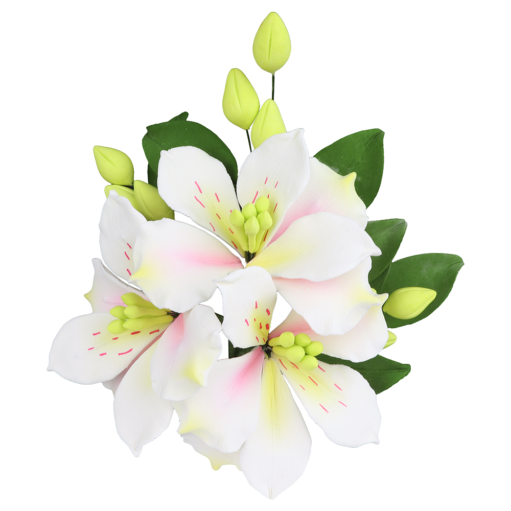 O'Creme Alstroemeria Spray Gumpaste Flower Gumpaste Flowers - BakeDeco.Com