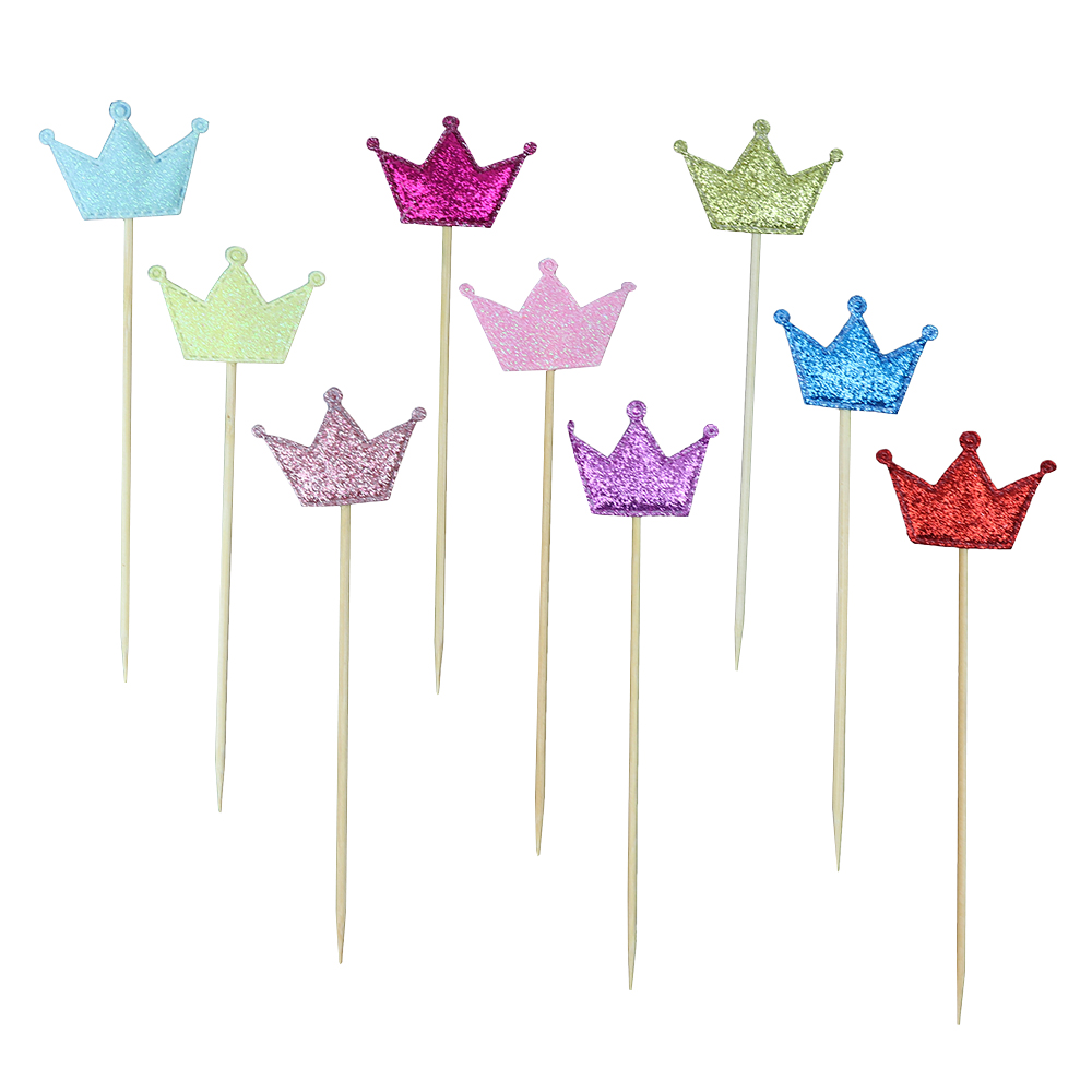 O'Creme Assorted Crown Cake Toppers, Pack of 45