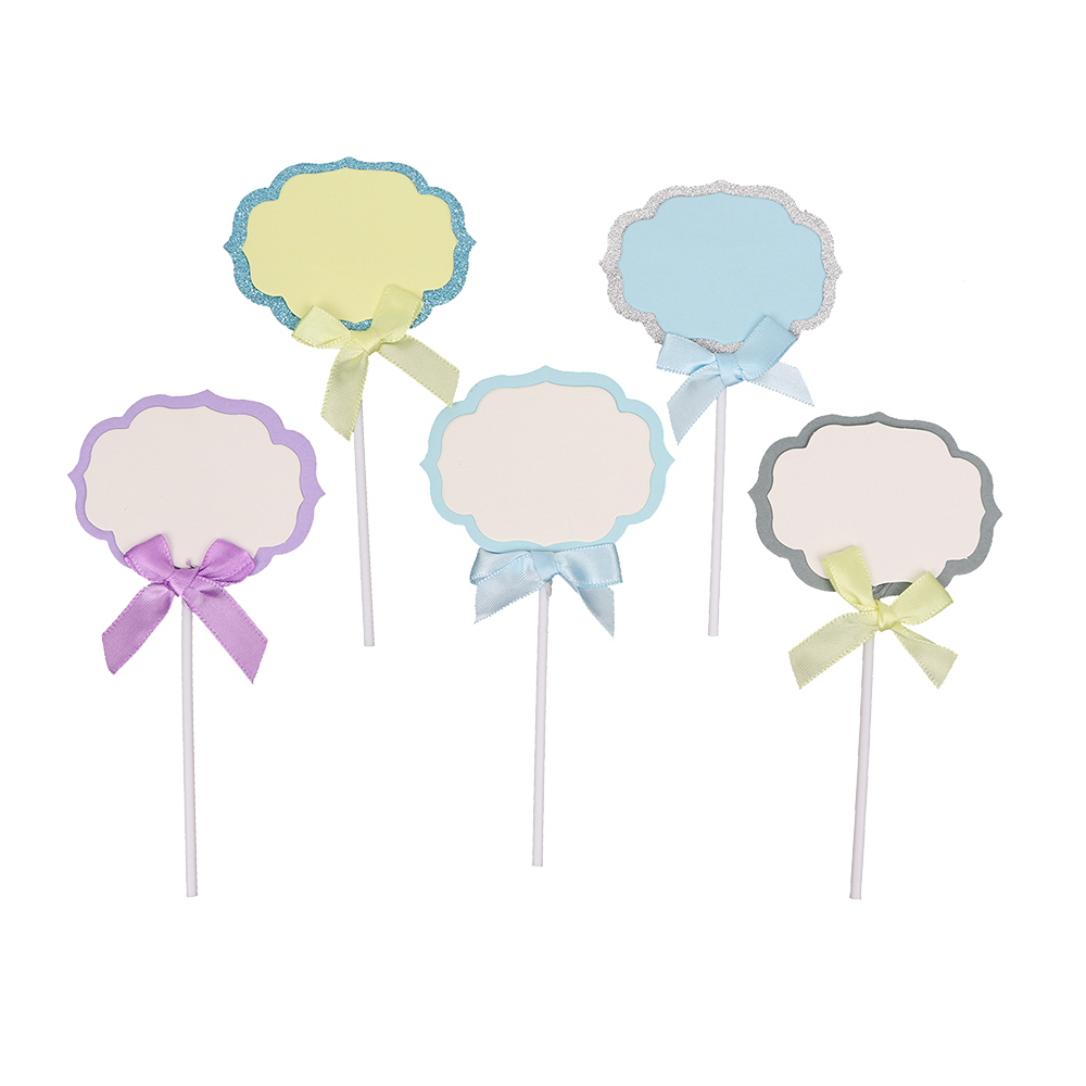 O'Creme Assorted Plaque Cake Toppers, Pack of 5