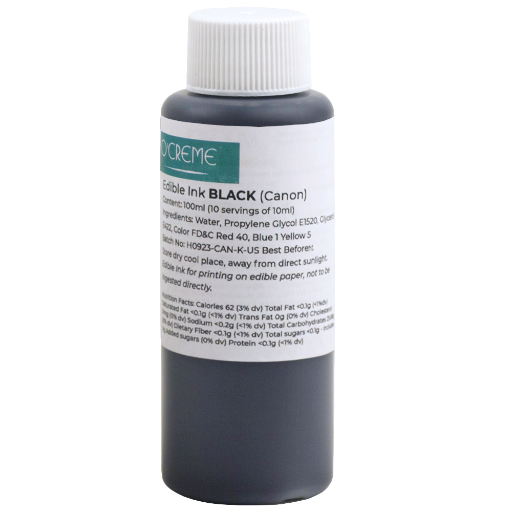 O'Creme Black Edible Ink Cartridge Refill, 100ml
