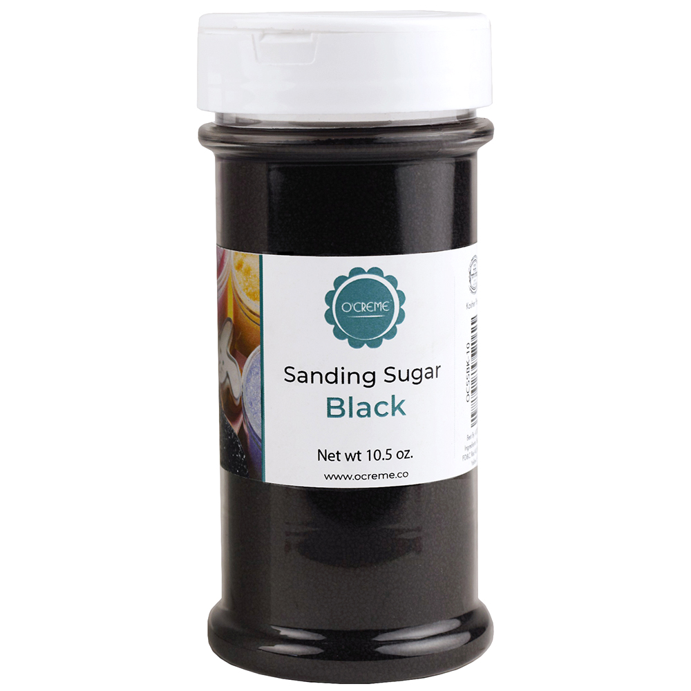 O'Creme Black Sanding Sugar, 10.5 oz.