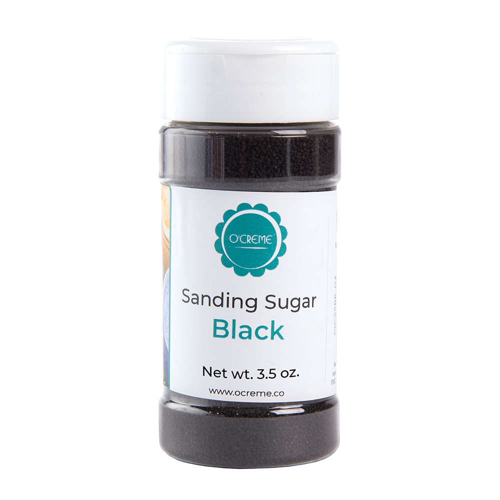 O'Creme Black Sanding Sugar, 3.5 oz.