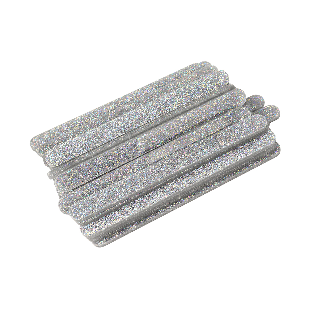 O'Creme Cakesicle Popsicle Silver Glitter Acrylic Sticks, 4.5" - Pack of 50