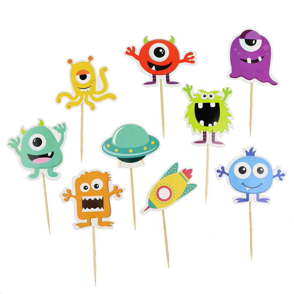 O'Creme Cartoon Cake Toppers, Set of 9