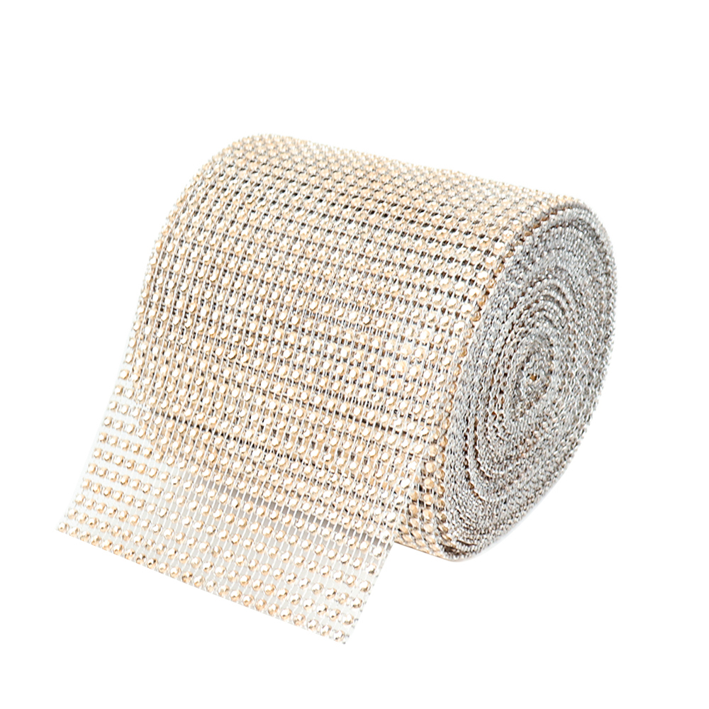 O'Creme Champagne Rhinestone Wrap, 4-1/2" x 10 Yards