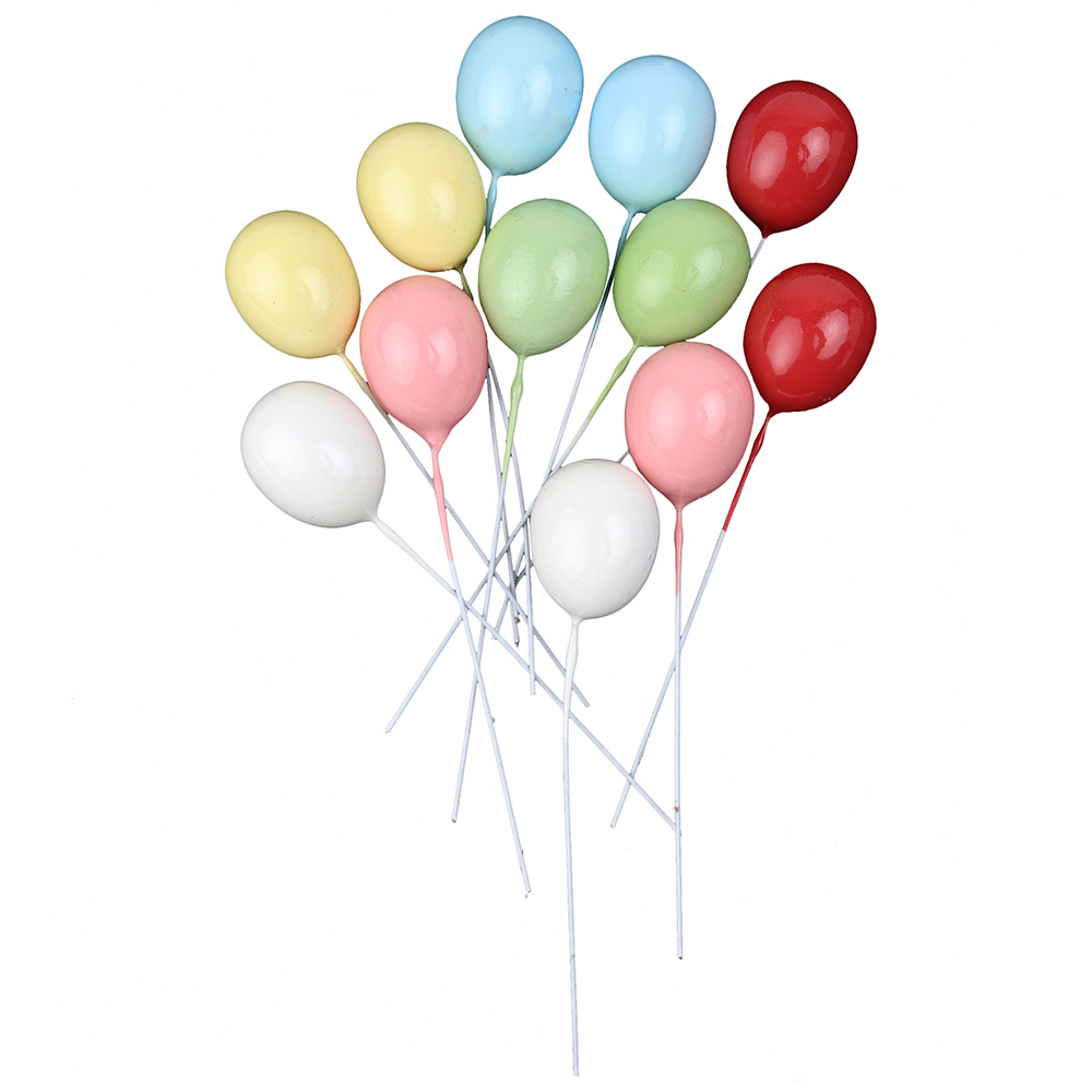 O'Creme Colorful Balloons Cake Toppers, Pack of 10