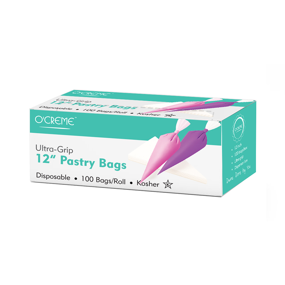 O'Creme Disposable Ultra Grip Pastry Bags, 12" - Roll of 100