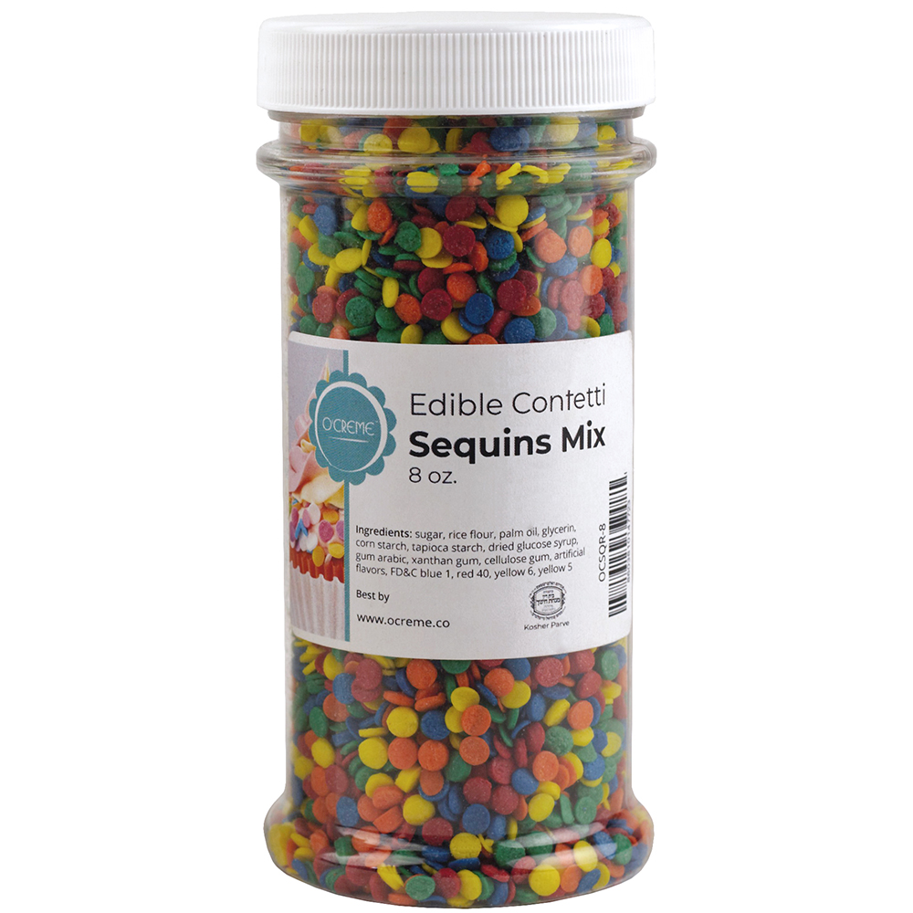 O'Creme Edible Confetti Sequin Mix, 8 oz.