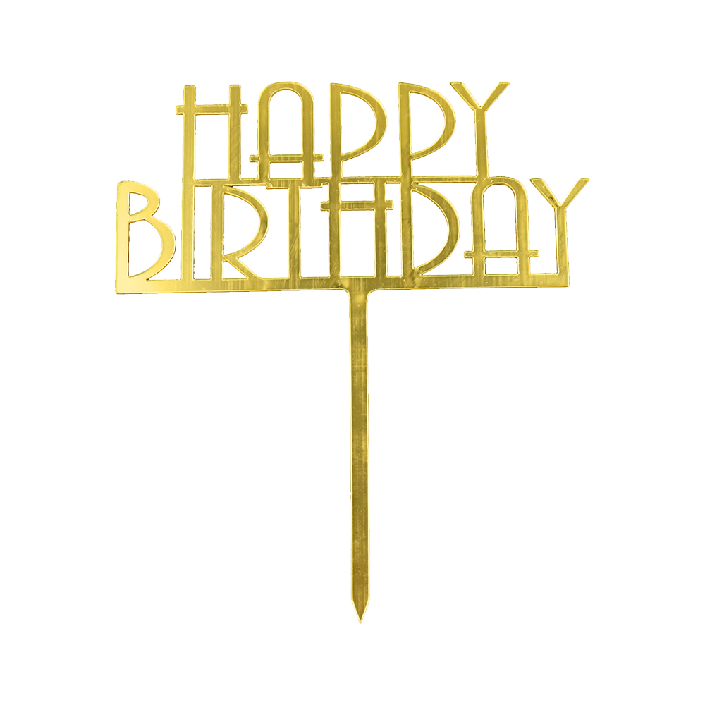 O'Creme Gold 'Happy Birthday' Cake Topper