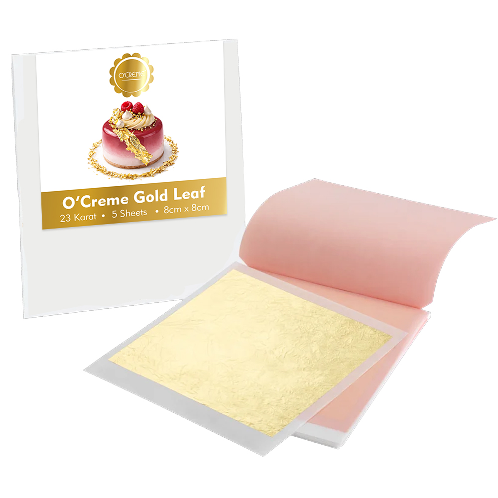 O'Creme Gold Leaf Sheets, 3.14" x 3.14" - Pack of 5