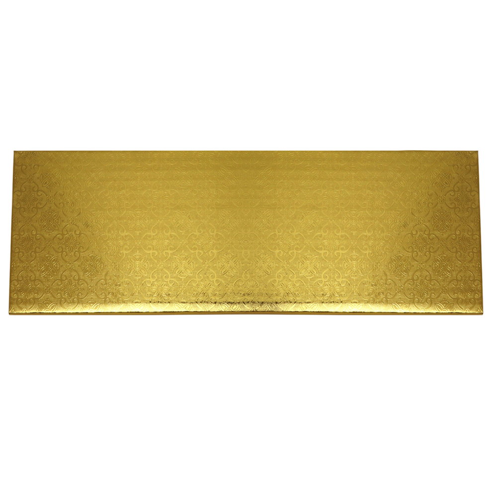 O'Creme Gold Log Cake Board, 14-1/2" x 5" x 1/4" - Pack of 10