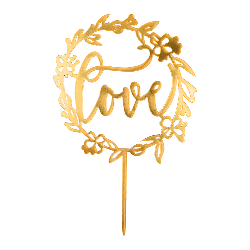 O'Creme Gold 'Love' Cake Topper