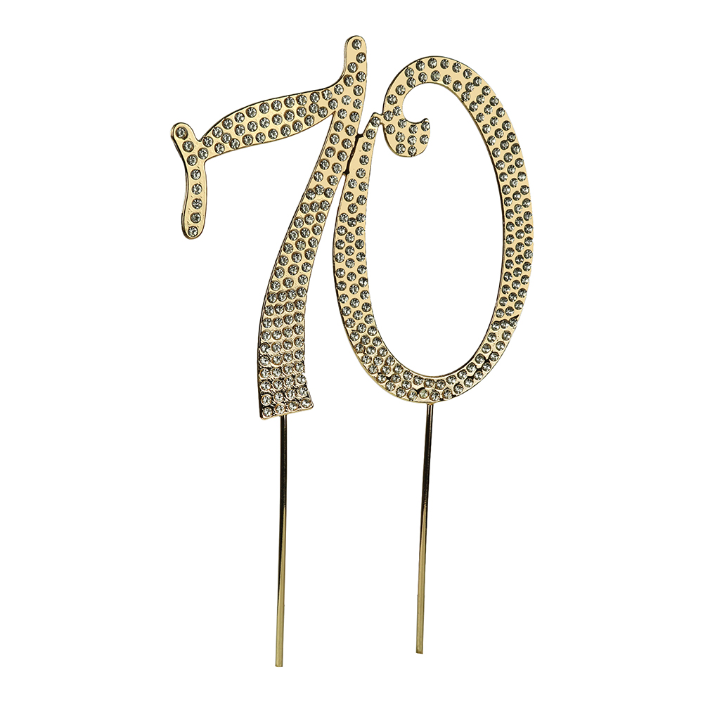 O'Creme Gold Rhinestone 'Number Seventy' Cake Topper