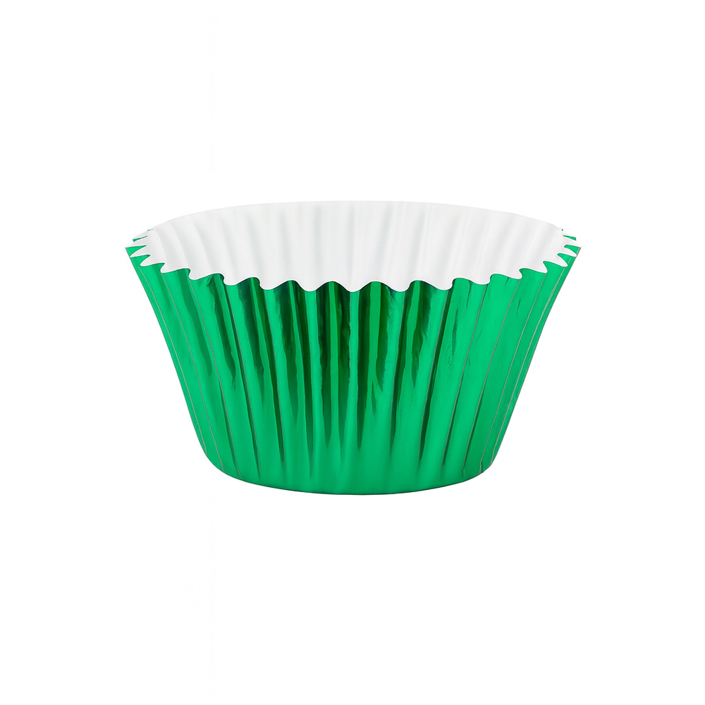 O'Creme Green Mini Foil Cupcake Liners, 1.25" Diameter - Pack of 500