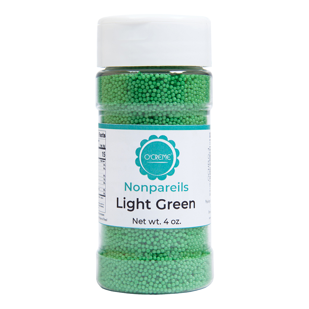 O'Creme Light Green Nonpareils, 4 oz.