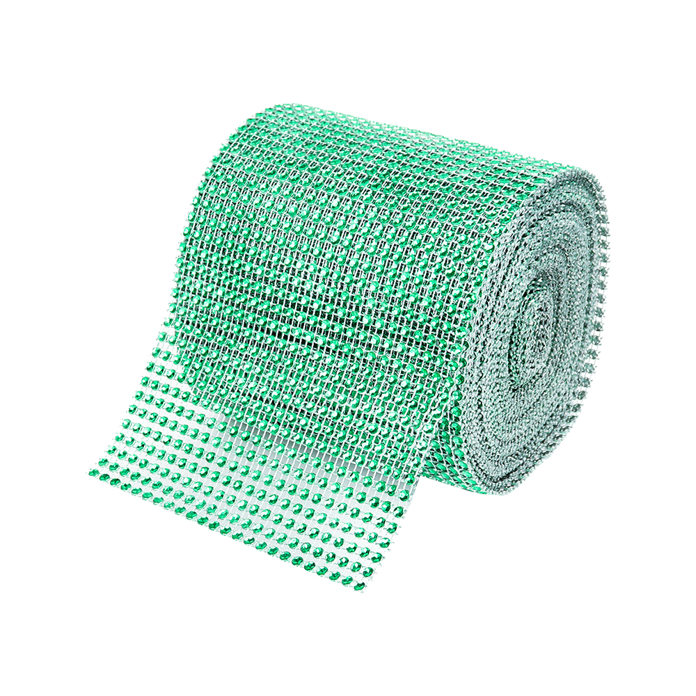 O'Creme Green Rhinestone Wrap, 4-1/2" x 10 Yards