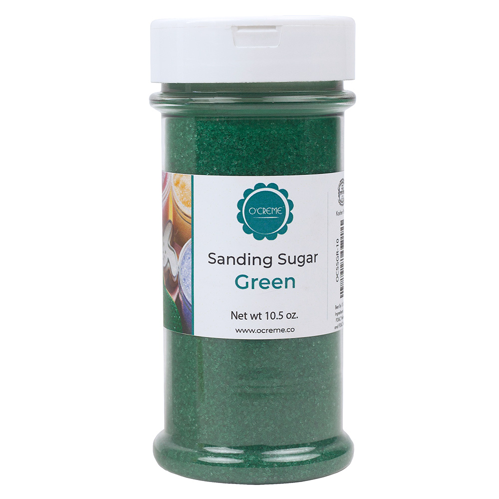 O'Creme Green Sanding Sugar, 10.5 oz.