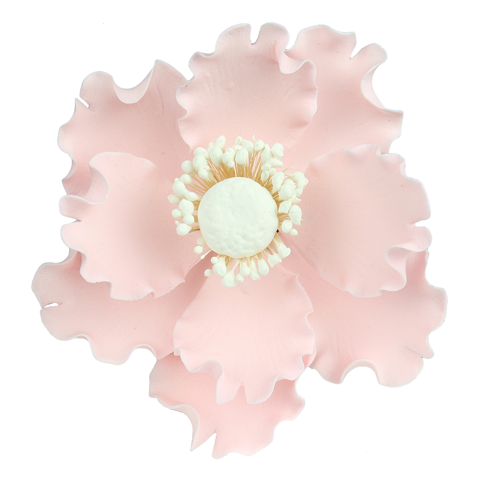 O'Creme Gumpaste Anemone Flower, Pink, 4.5" - 3 pieces