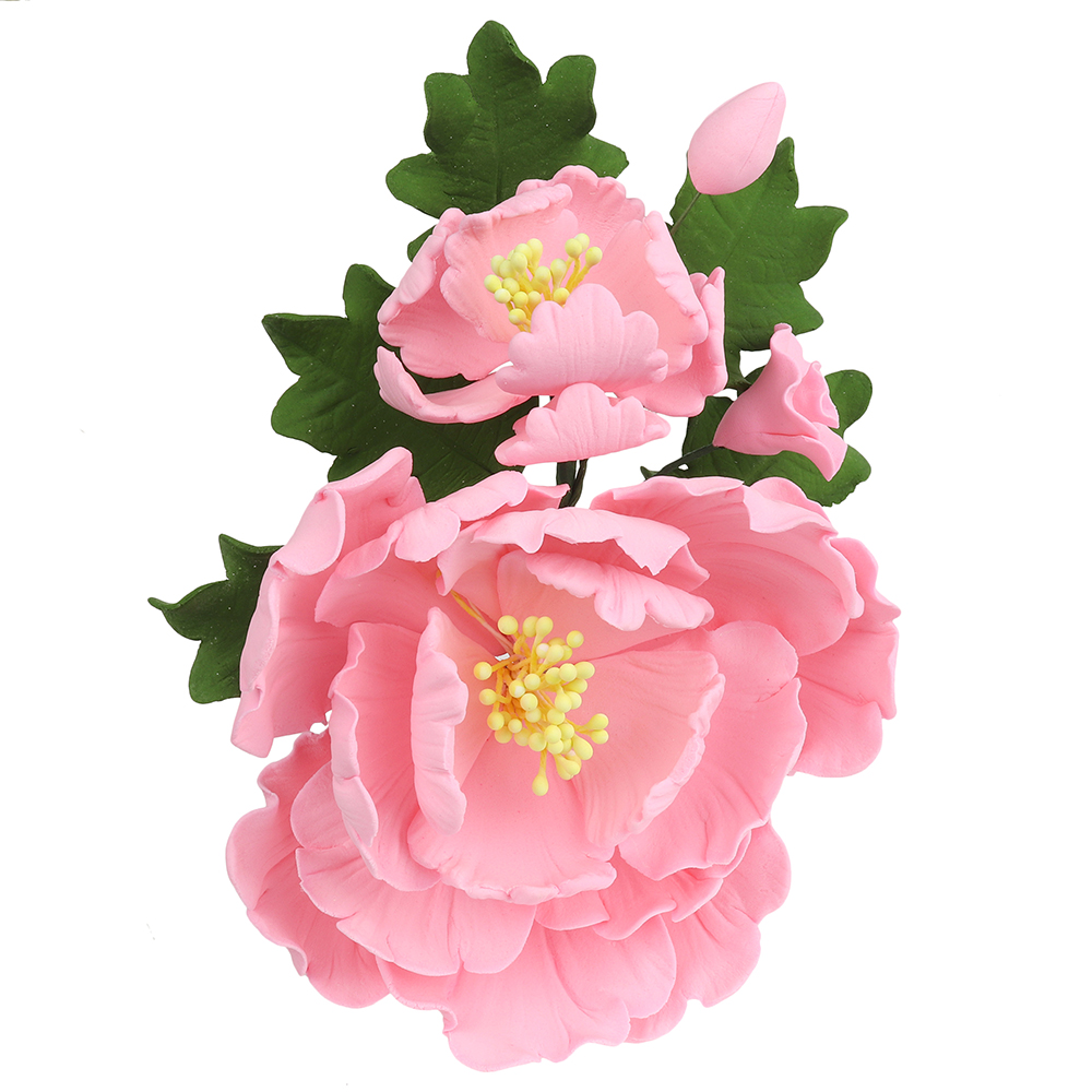 O'Creme Pink Peony Gumpaste Spray, 9"x 6" - 1 piece