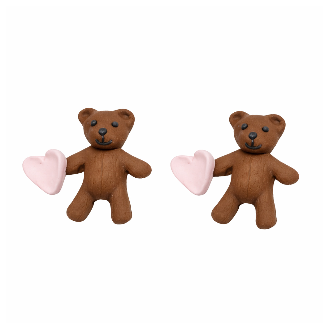O'Creme Gumpaste Teddy Bears with Pink Heart, Set of 12