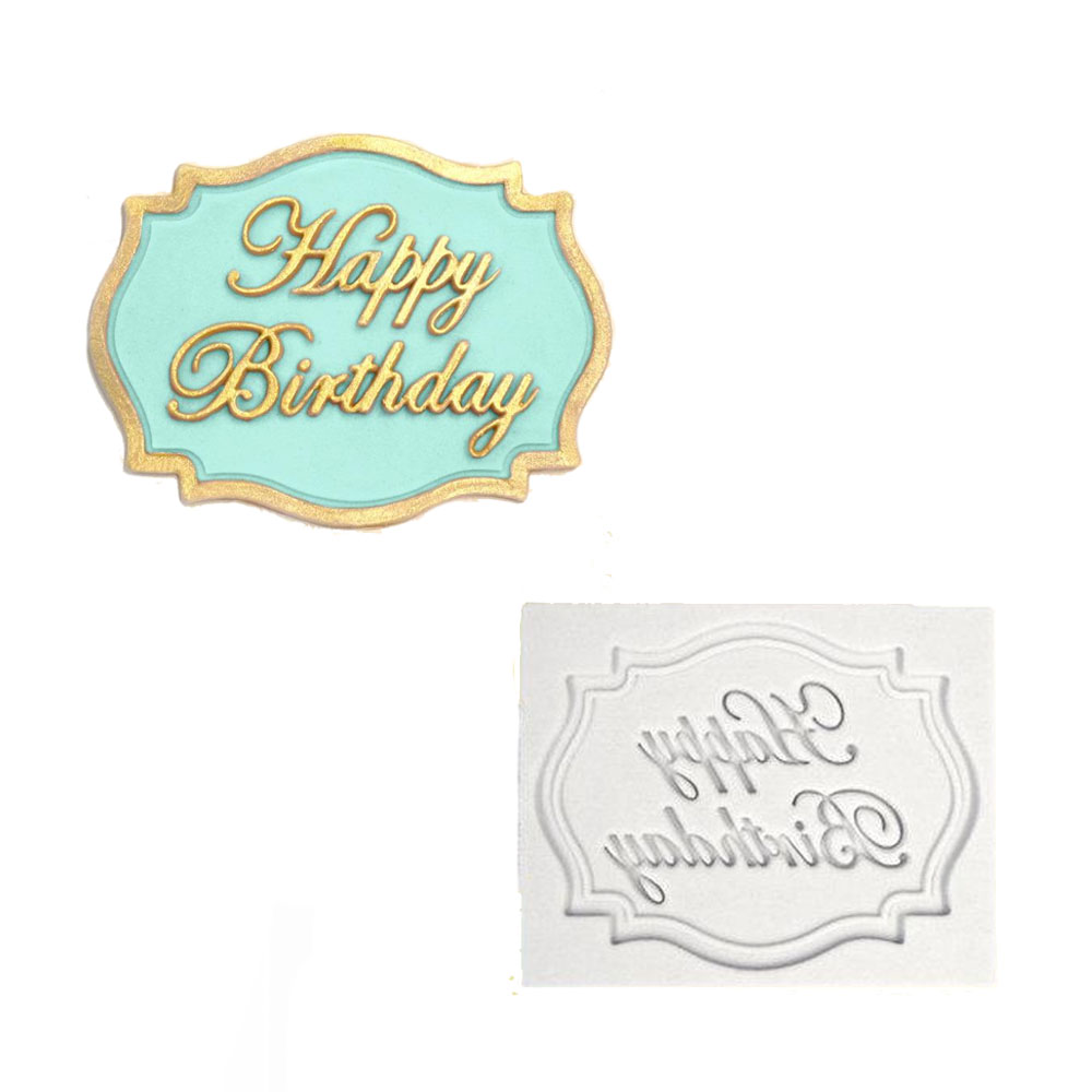 O'creme Happy Birthday Banner Silicone Mold