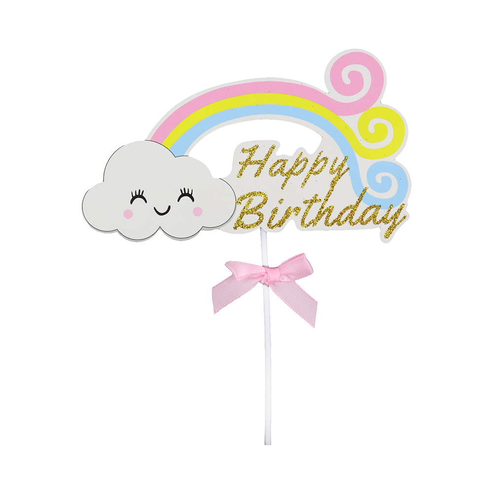 O'Creme 'Happy Birthday' Rainbow Cake Topper