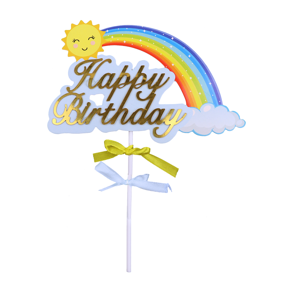 O'Creme 'Happy Birthday' Rainbow Cake Topper