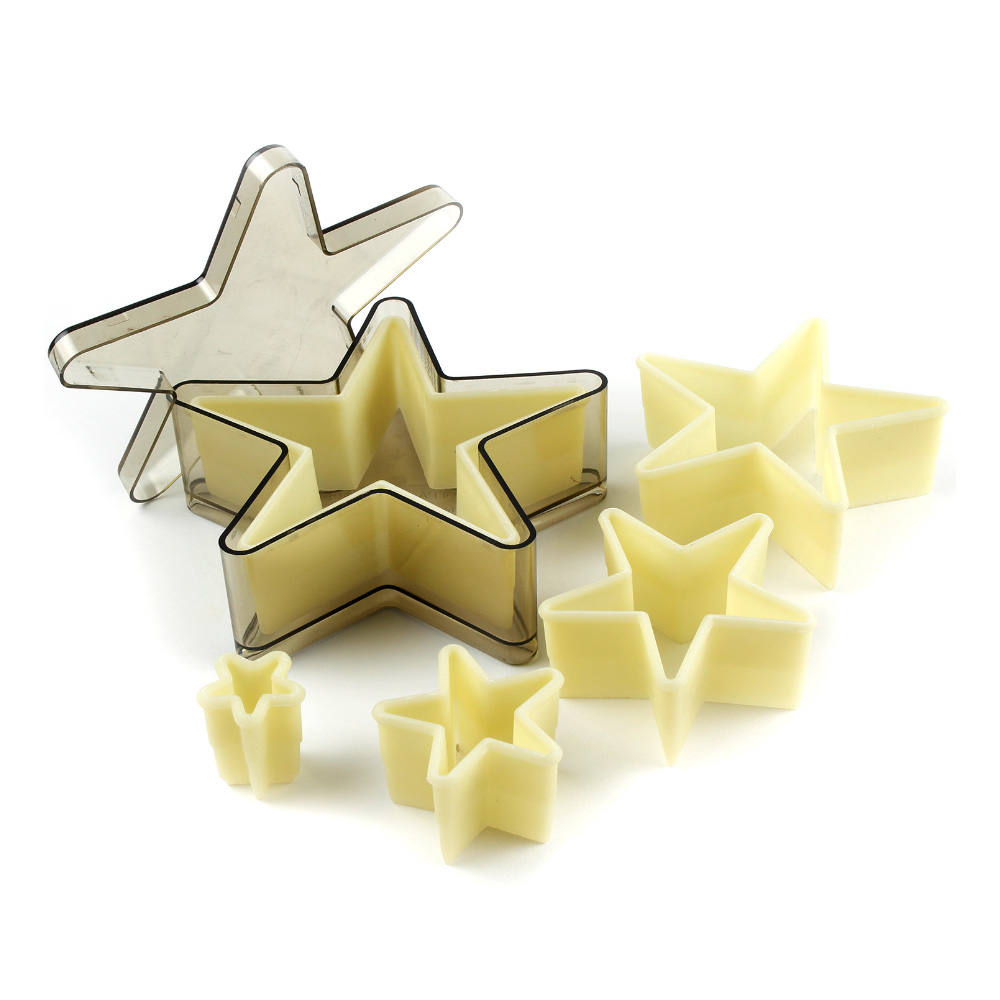 O'Creme Heat-Resistant Cutters, Five-Point Star, 5-Piece Set