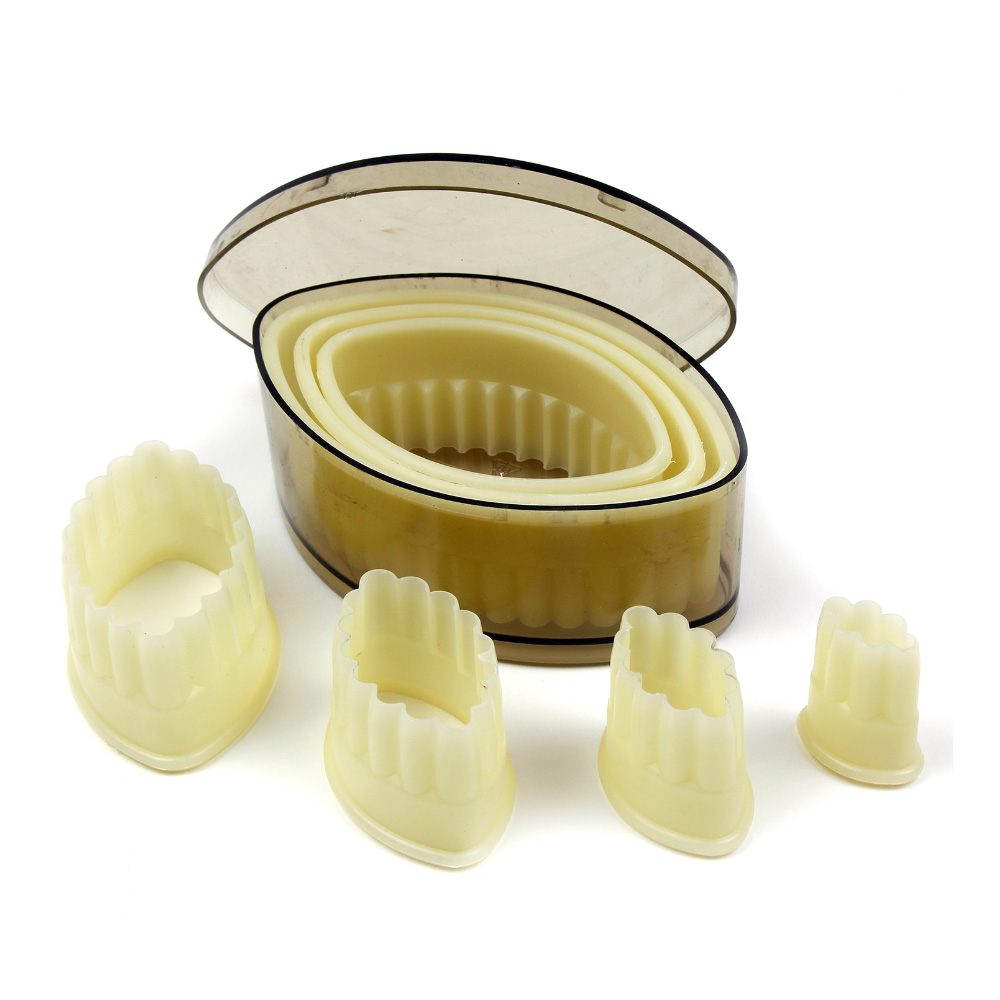 O'Creme Heat Resistant Cutters, Fluted Barquette Shape, 7-Piece Set