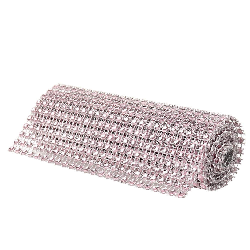 O'Creme Light Pink Rhinestone Wrap, 4-1/2" x 1 Yard 