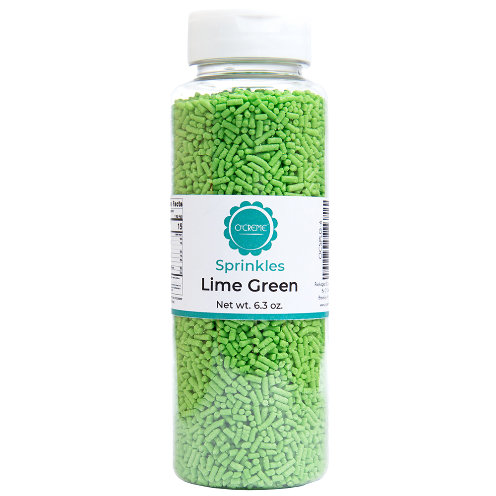 O'Creme Lime Green Sprinkles, 6.3 oz.