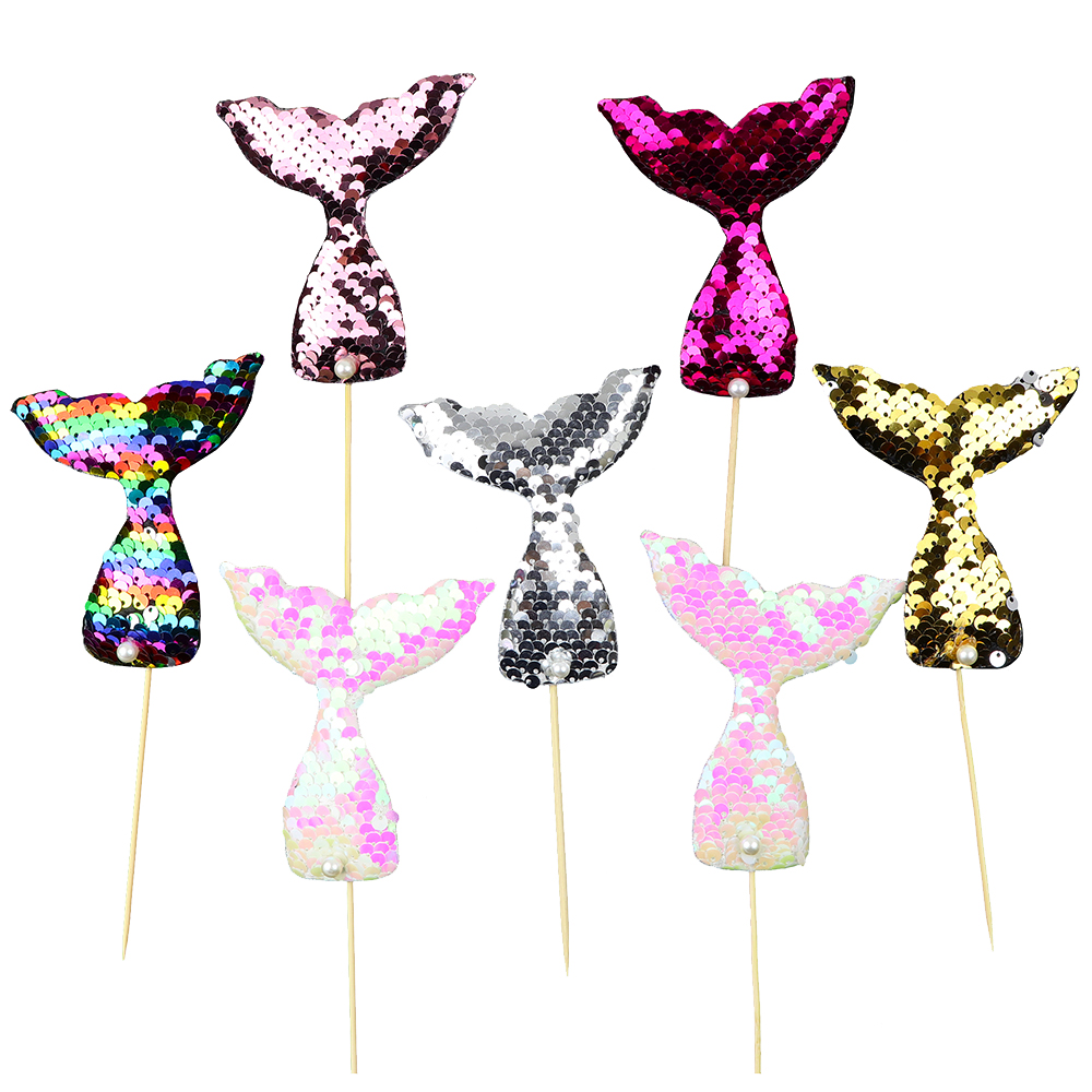 O'Creme Mermaid Tail Cake Toppers, Set of 7