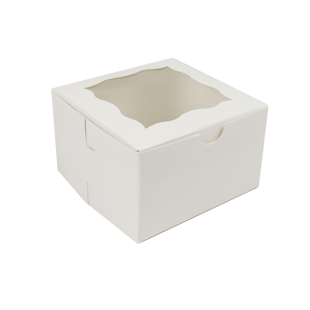 O'Creme One Compartment Cupcake Box with Window, 4" x 4" x 2.5" H, Pack of 50