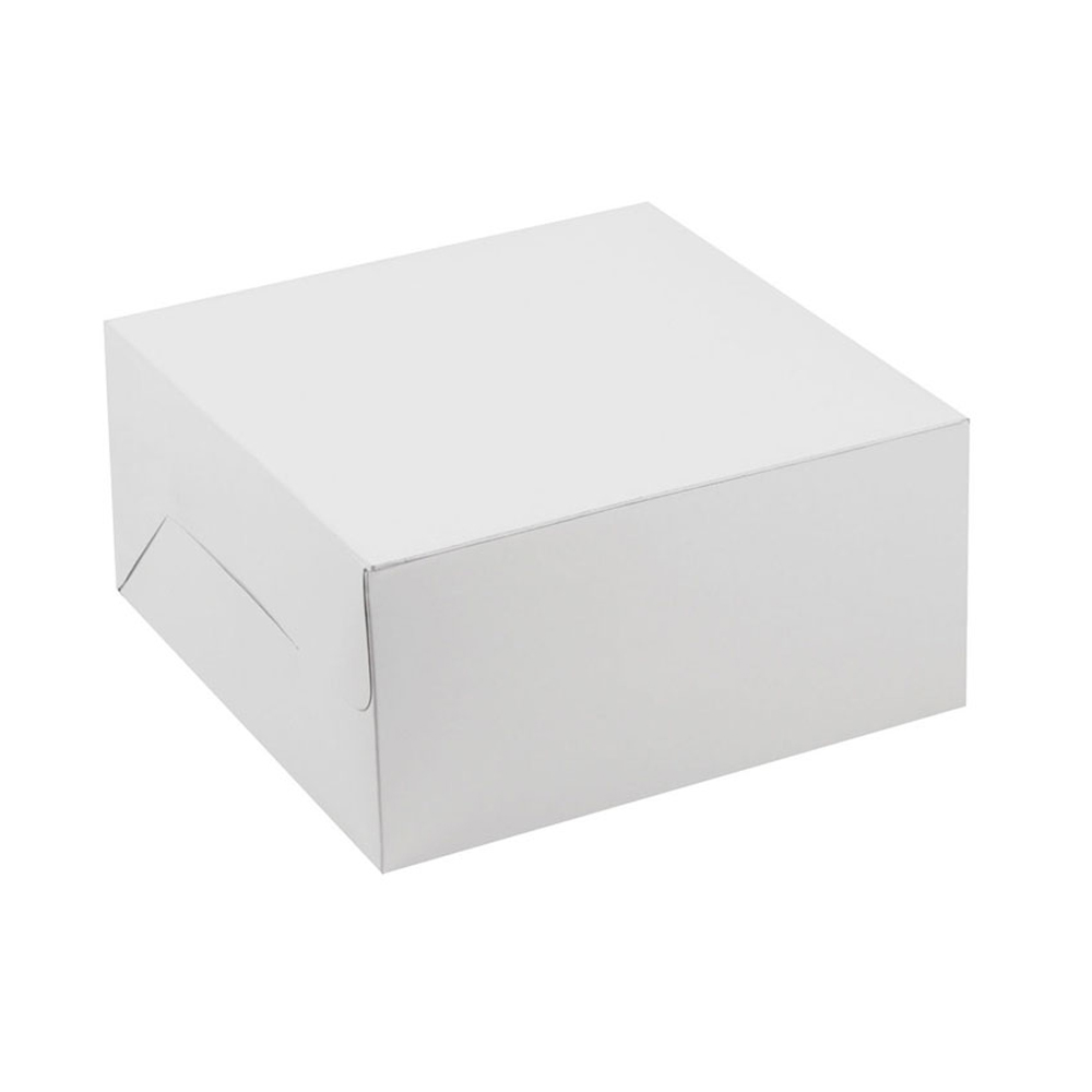 O'Creme One Piece White Cake Box, 14" x 10" x 4" High, Pack of 25