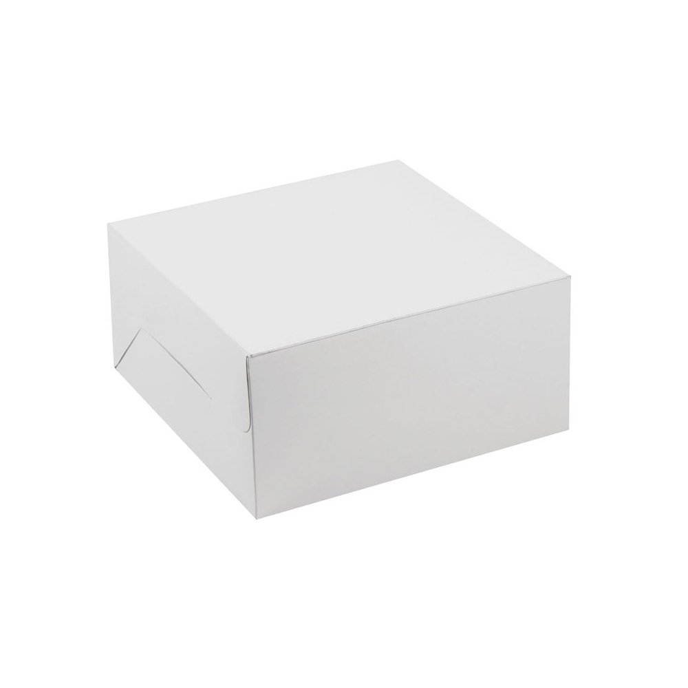 O'Creme One Piece White Cake Box, 6" x 6" x 2.5" - Pack of 25