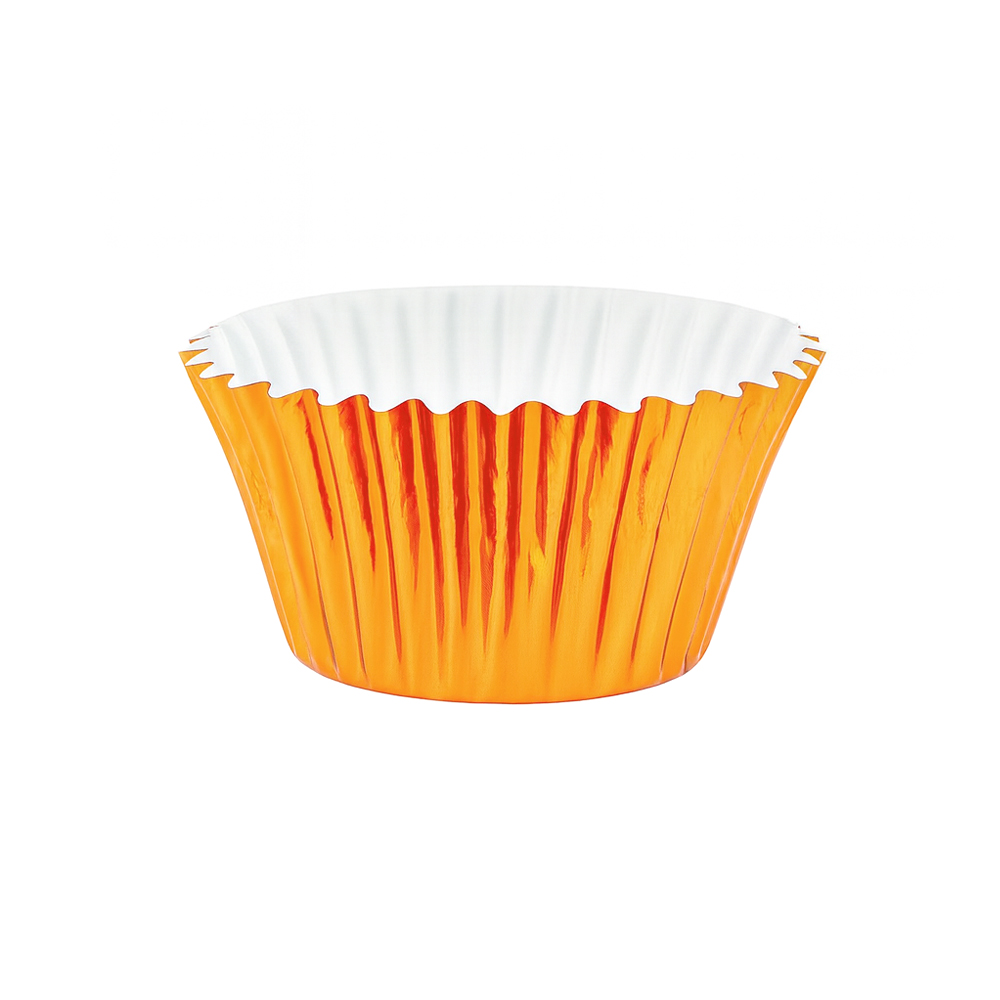 O'Creme Orange Mini Foil Cupcake LIners, 1.25" Diameter - Pack of 500