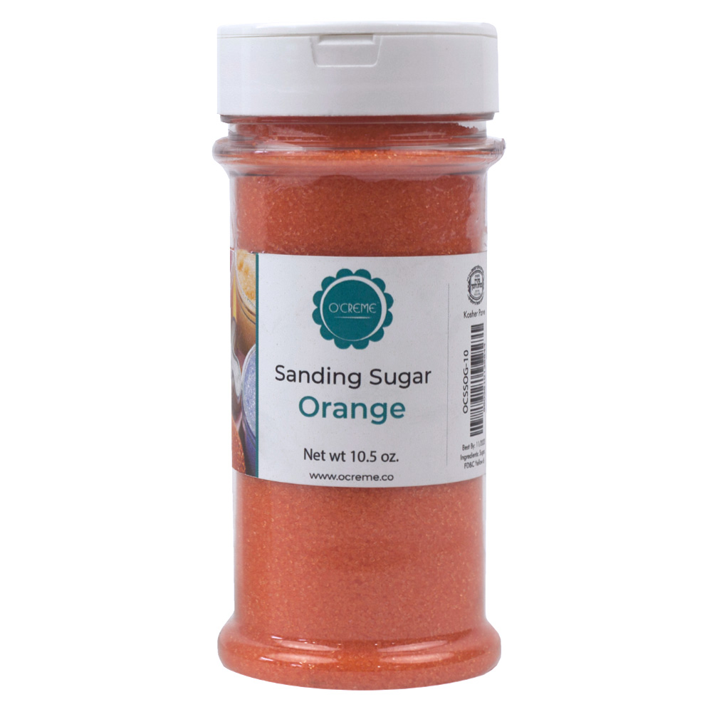 O'Creme Orange Sanding Sugar, 10.5 oz.