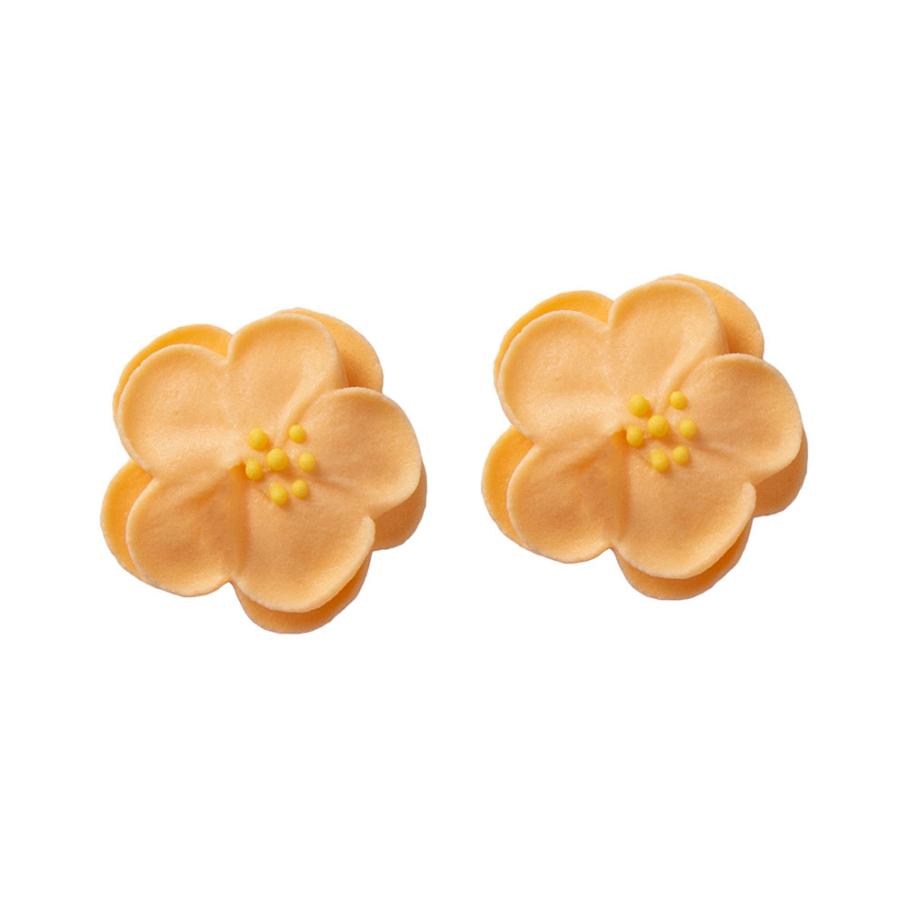 O'Creme Peach Royal Icing Pansies, Set of 14
