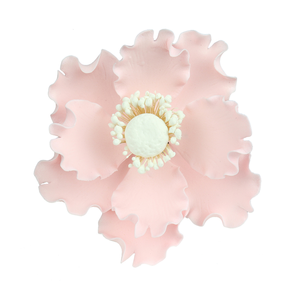 O'Creme Pink Anemone Gumpaste Flowers, 3.25" - Set of 6
