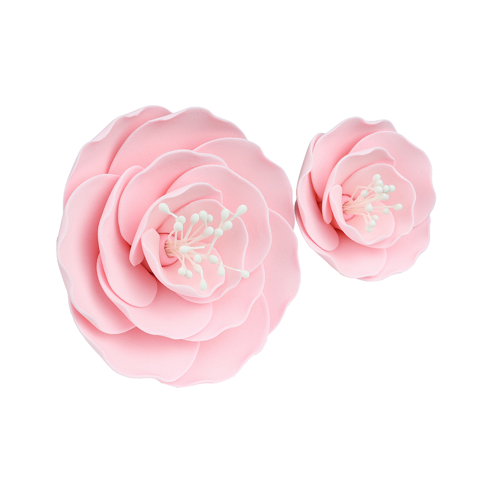 O'Creme Pink Briar Rose Gumpaste Flowers - Set of 6