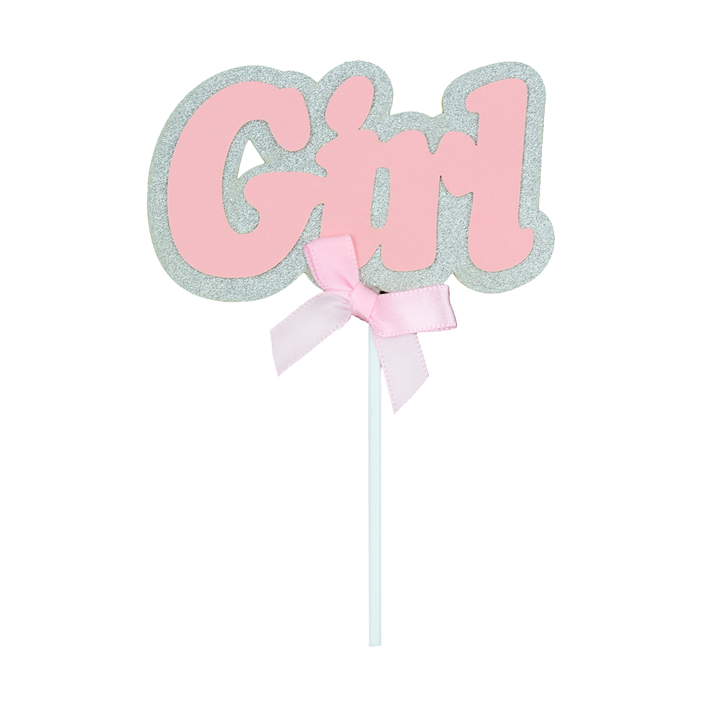 O'Creme Pink 'Girl' Cake Topper