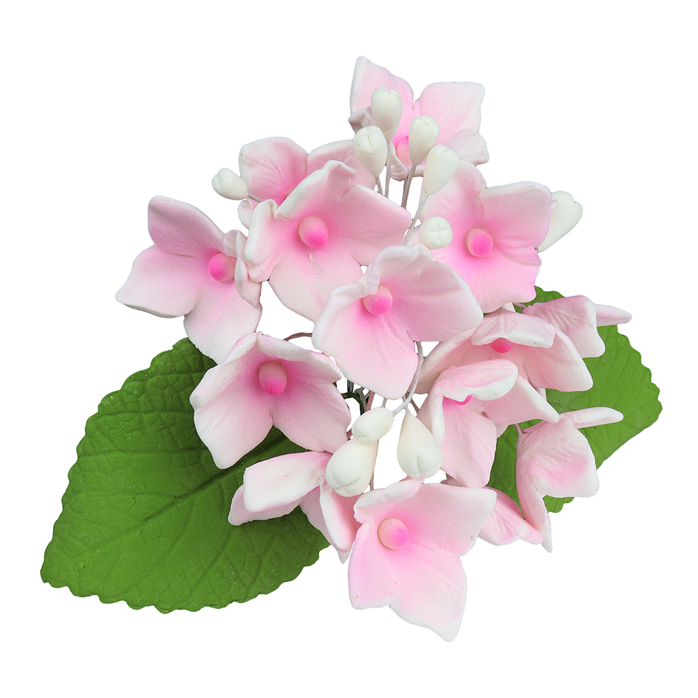 O'Creme Pink Hydrangea Spray Gumpaste Flowers - Set of 3