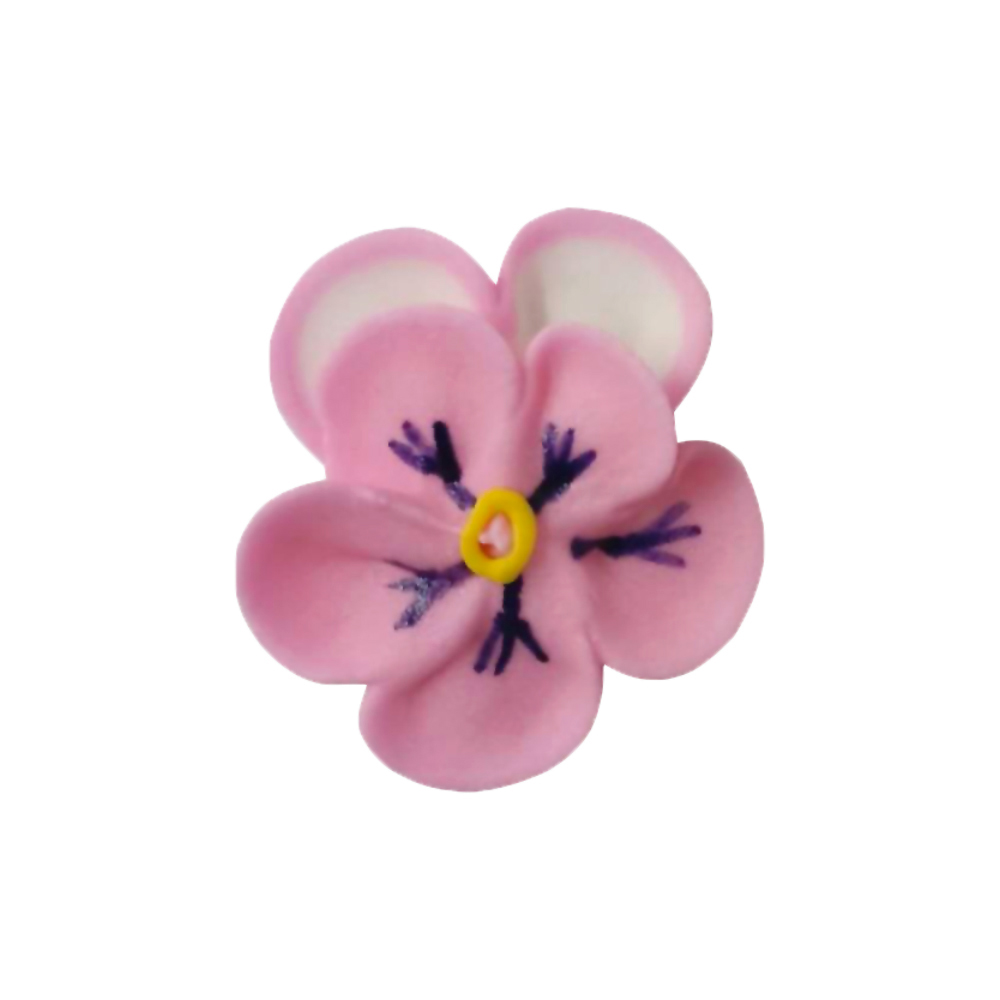 O'Creme Pink Pansy Royal Icing Flowers, Set of 16