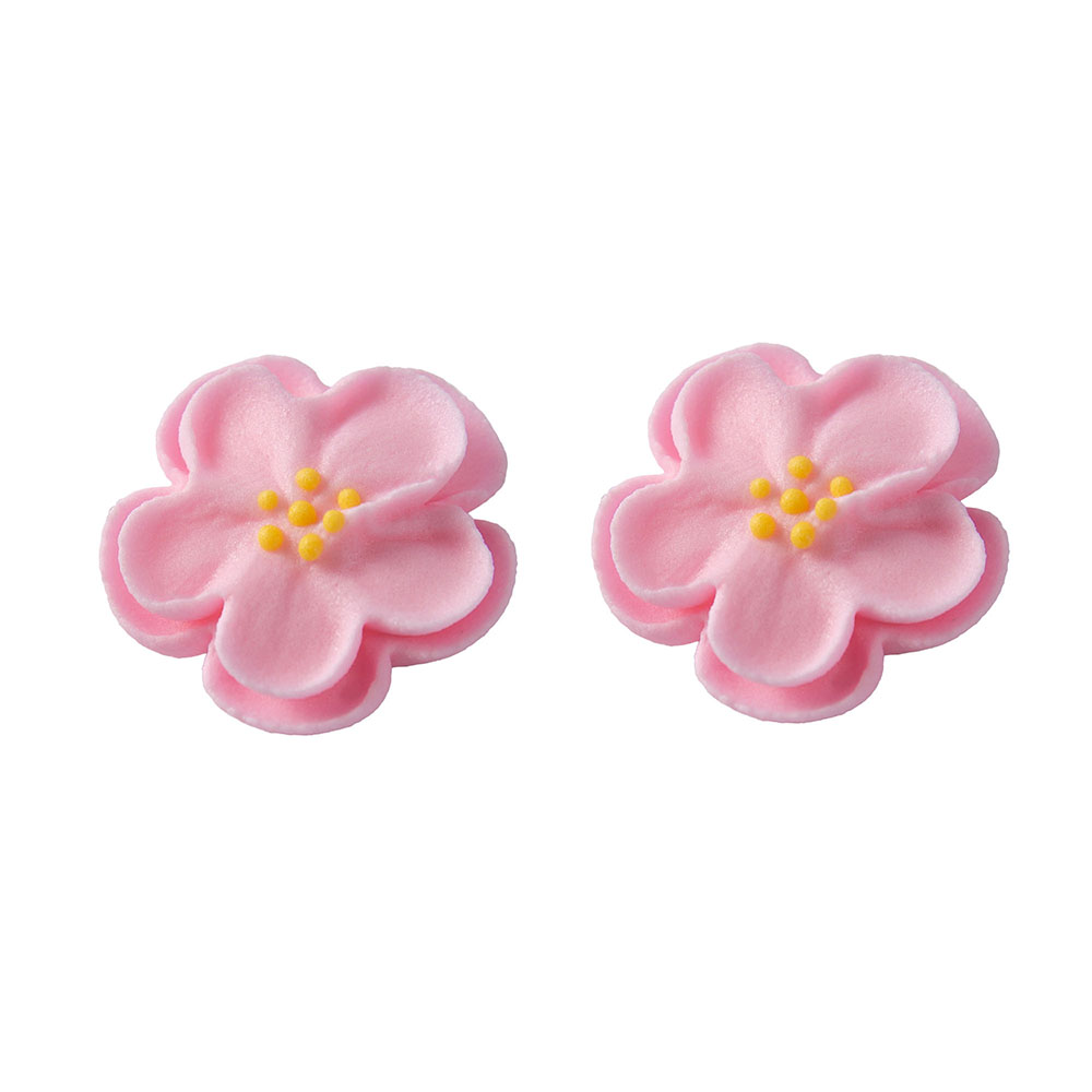 O'Creme Pink Royal Icing Pansies, Set of 14