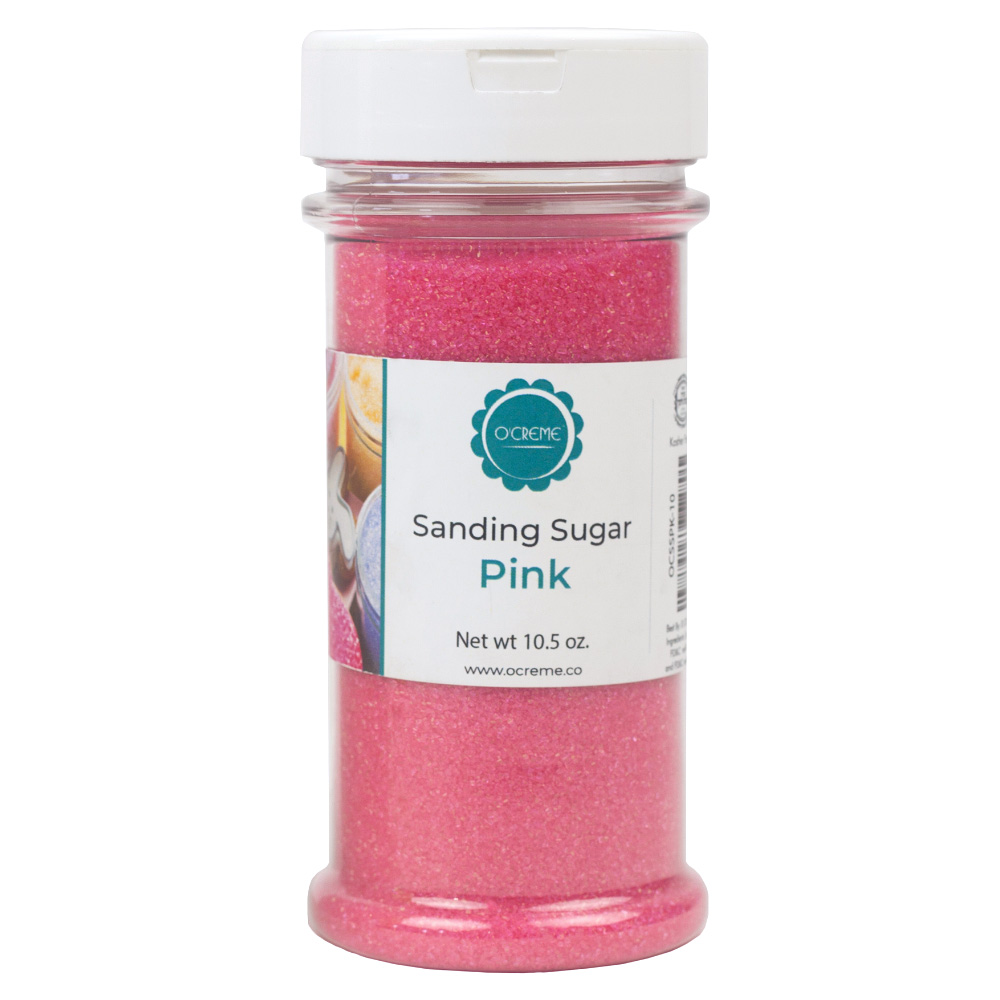 O'Creme Pink Sanding Sugar, 10.5 oz.