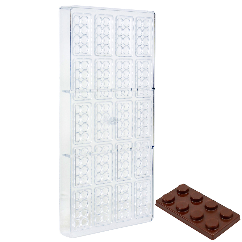 O'Creme Polycarbonate Chocolate Mold, Lego, 20 Cavities