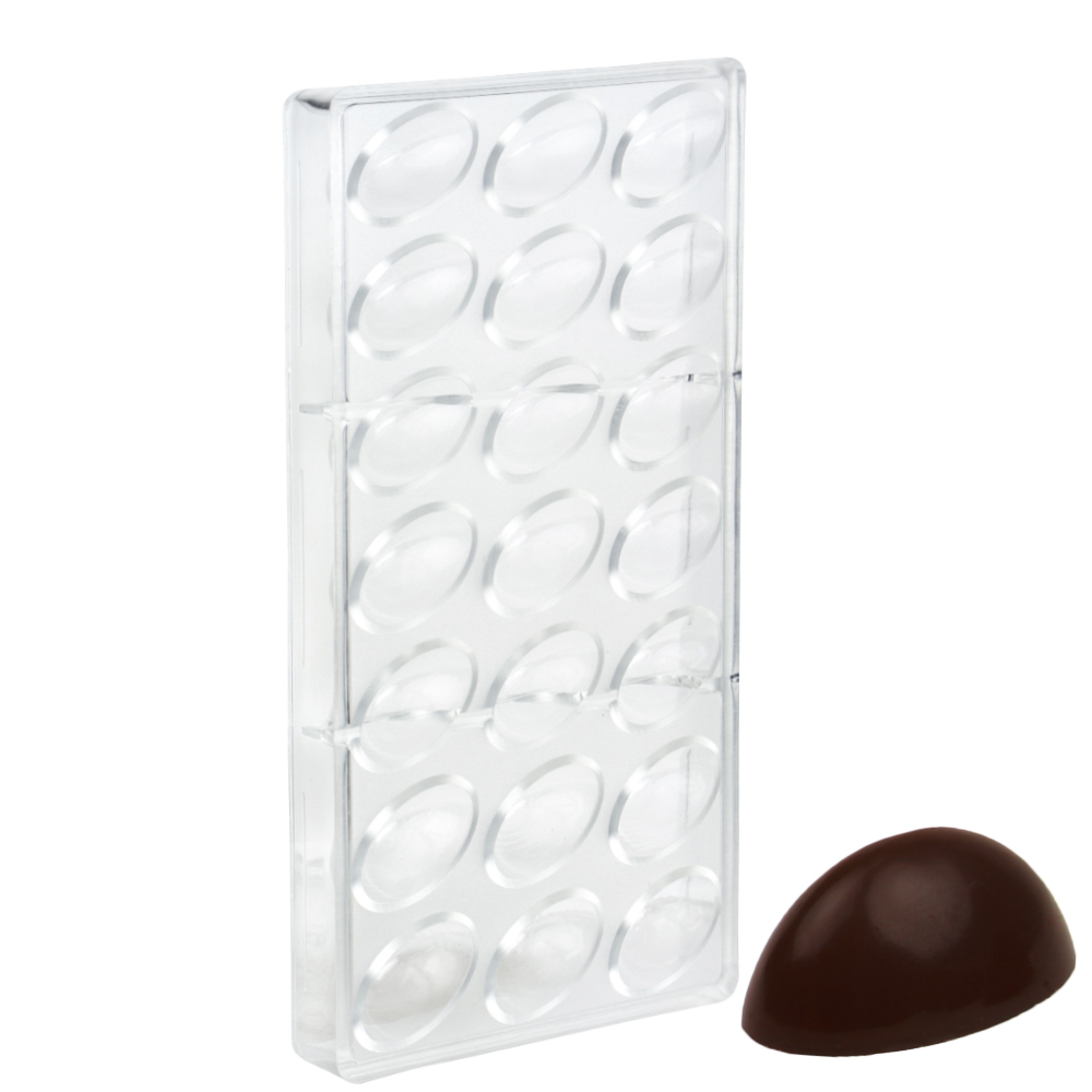 O'Creme Polycarbonate Chocolate Mold Eggs, 21 Cavities