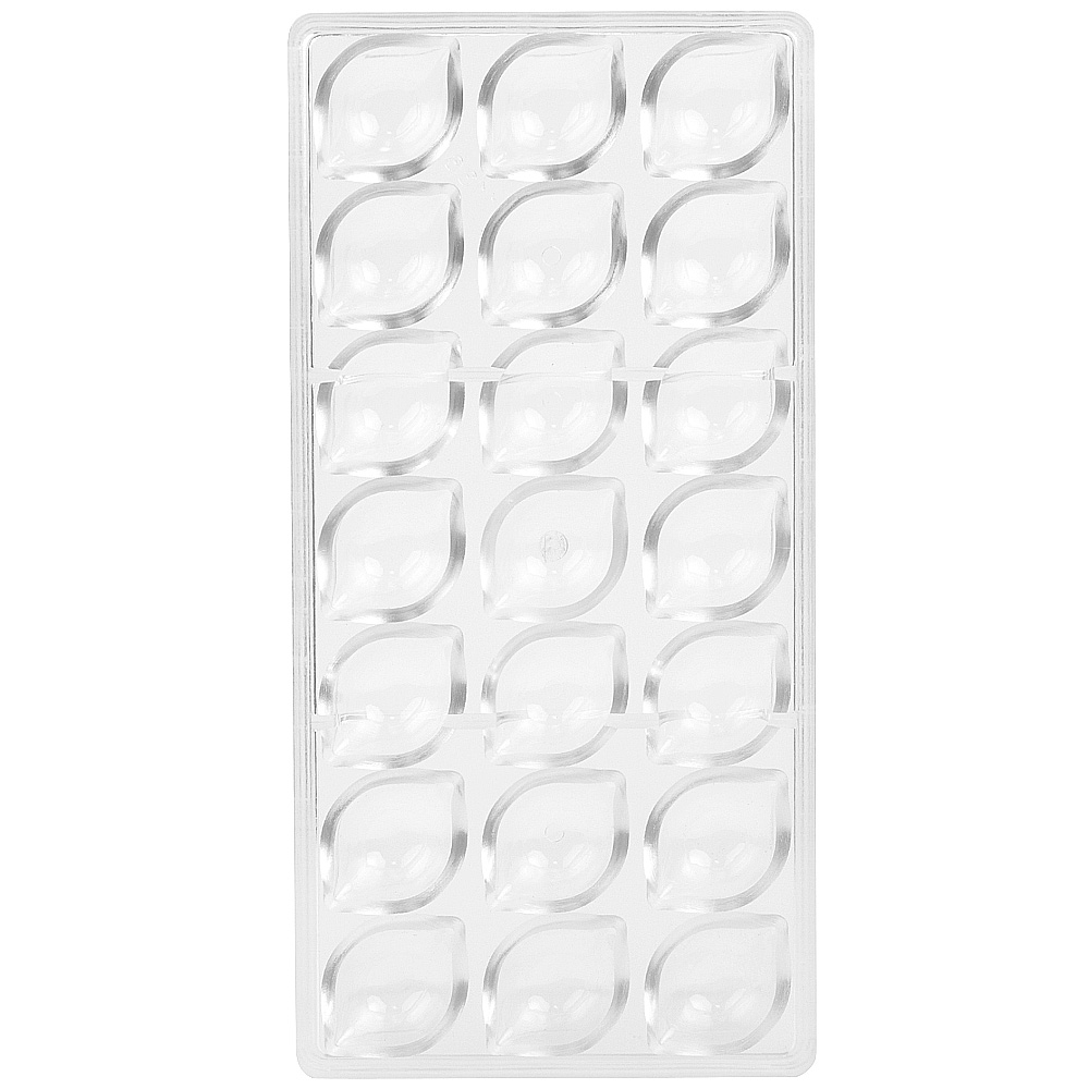 O'Creme Polycarbonate Chocolate Mold, Pointed Oval, 21 Cavities