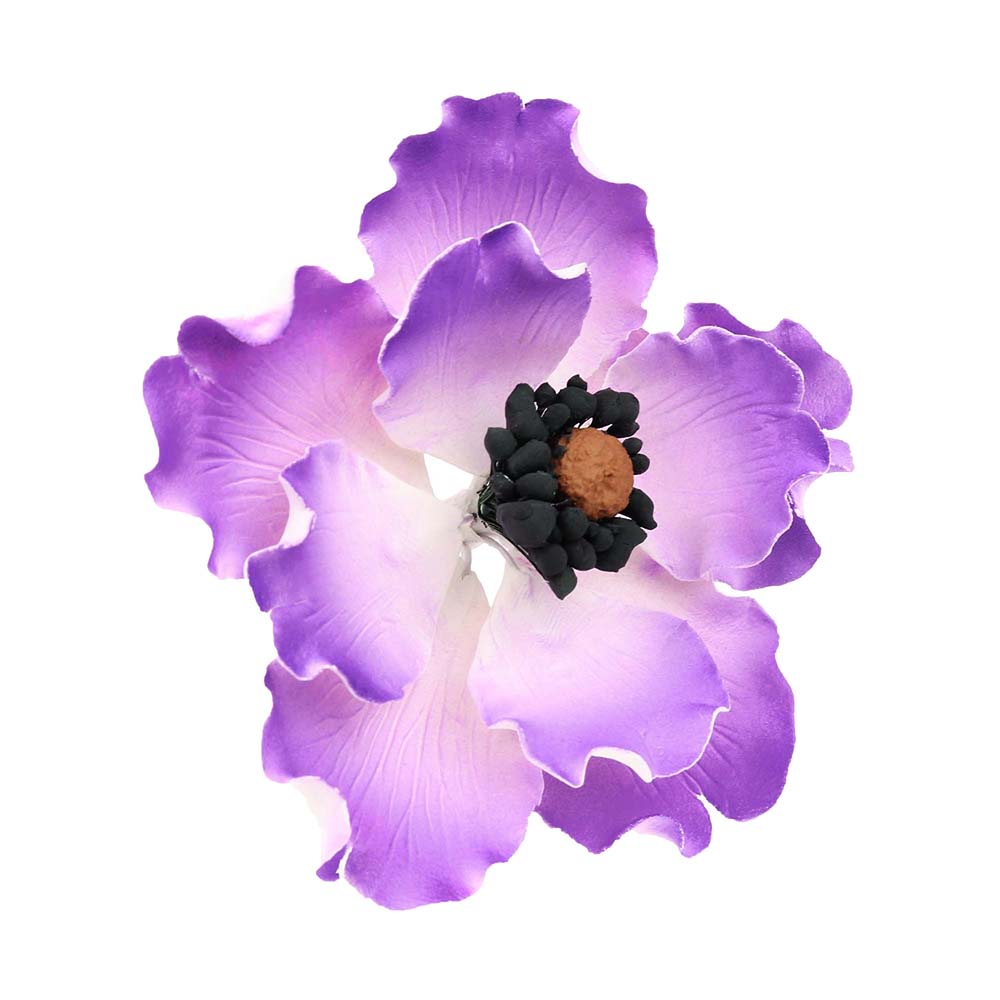 O'Creme Purple Anemone Gumpaste Flowers, Set of 6